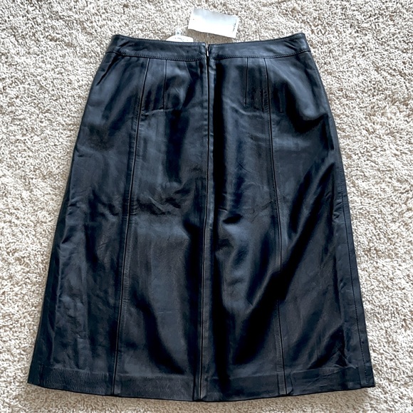 new with tag 3.1 Phillip Lam Black Leather A-line Midi Skirt 🖤 - Picture 3 of 12
